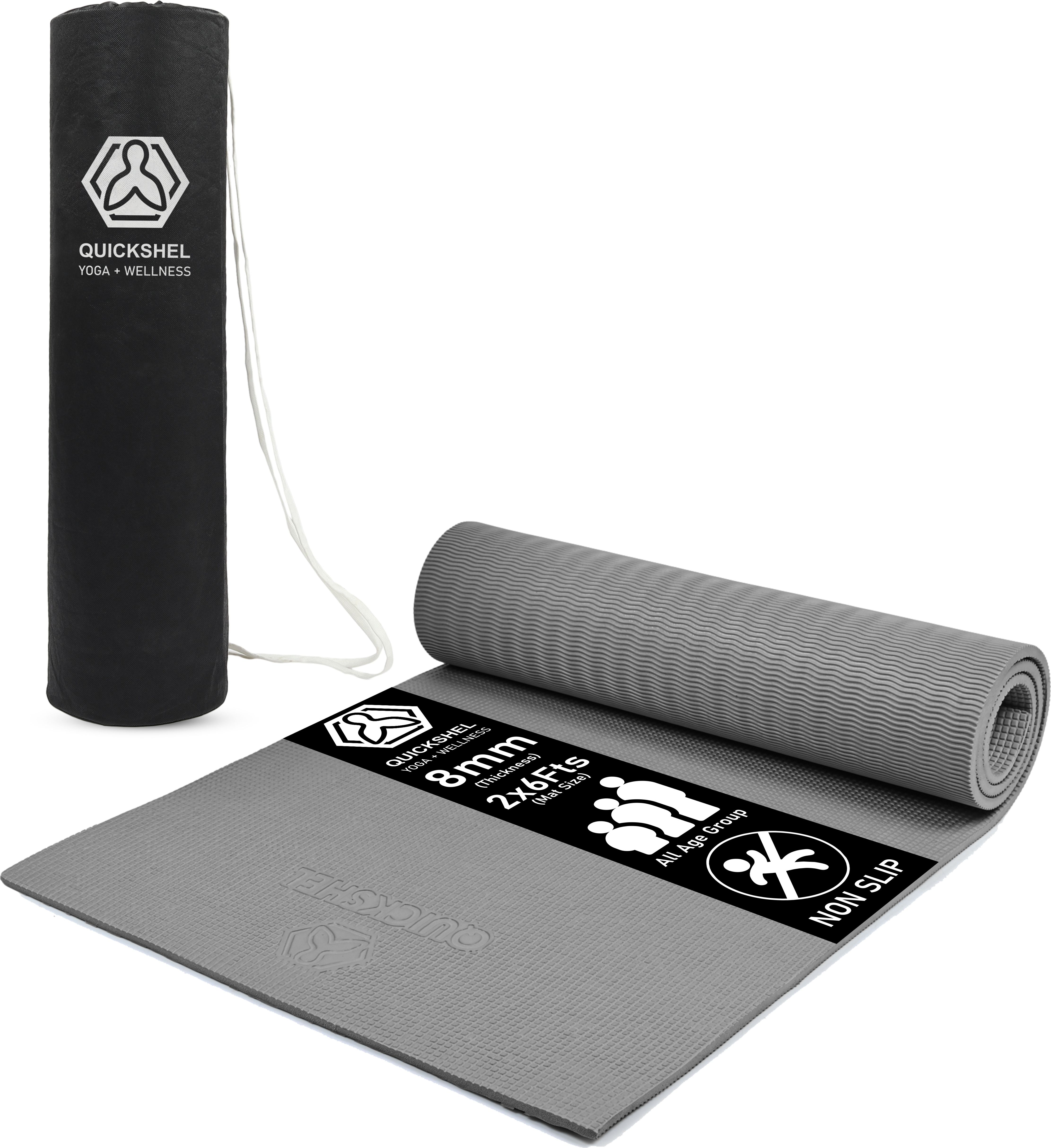 EVA + TPE Anti Slip Home Gym Exercise Workout Fitness for Men Women with Bag 6 mm Yoga Mat