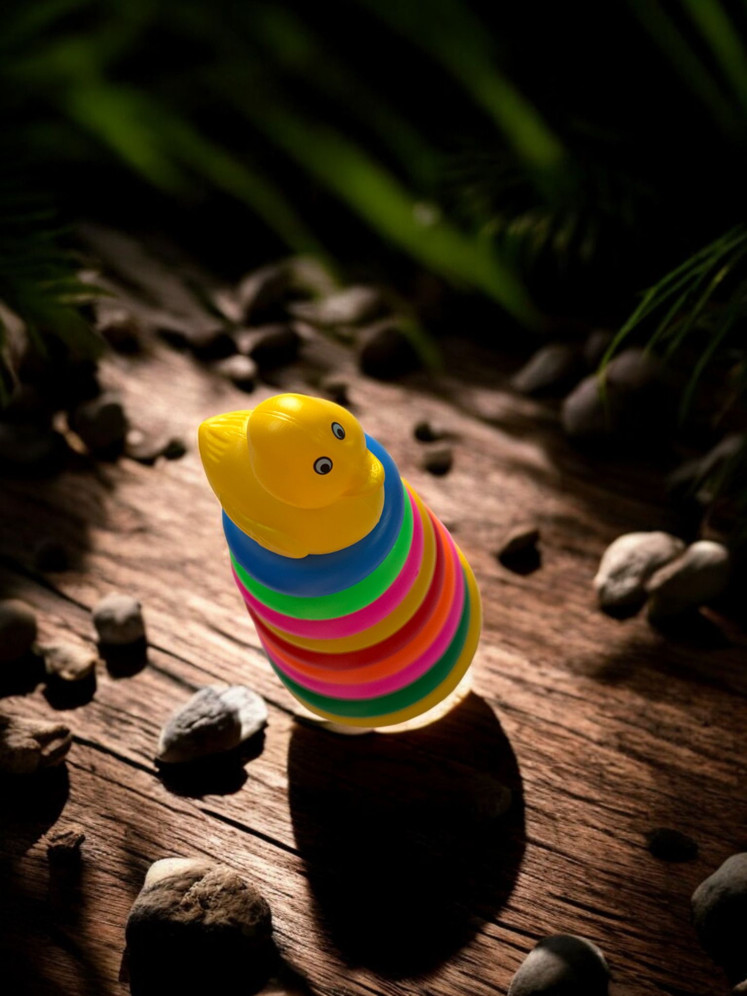 bhvmey Plastic Duck Ring Toss Educational Toy Set for Kids Skill Activity-picture-1