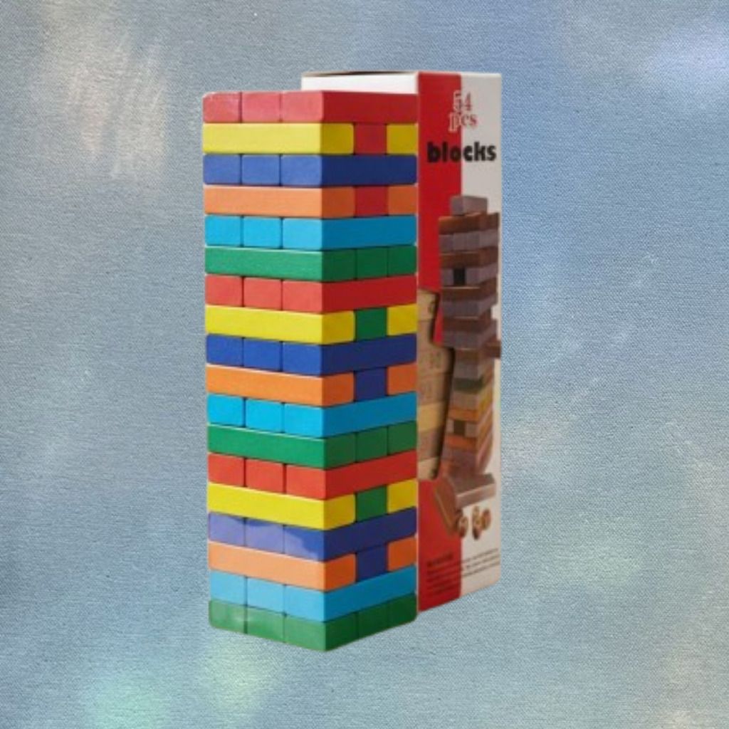 ozoriva Wooden Rainbow Brick Tower Challenge Family Fun Play Set-picture-31