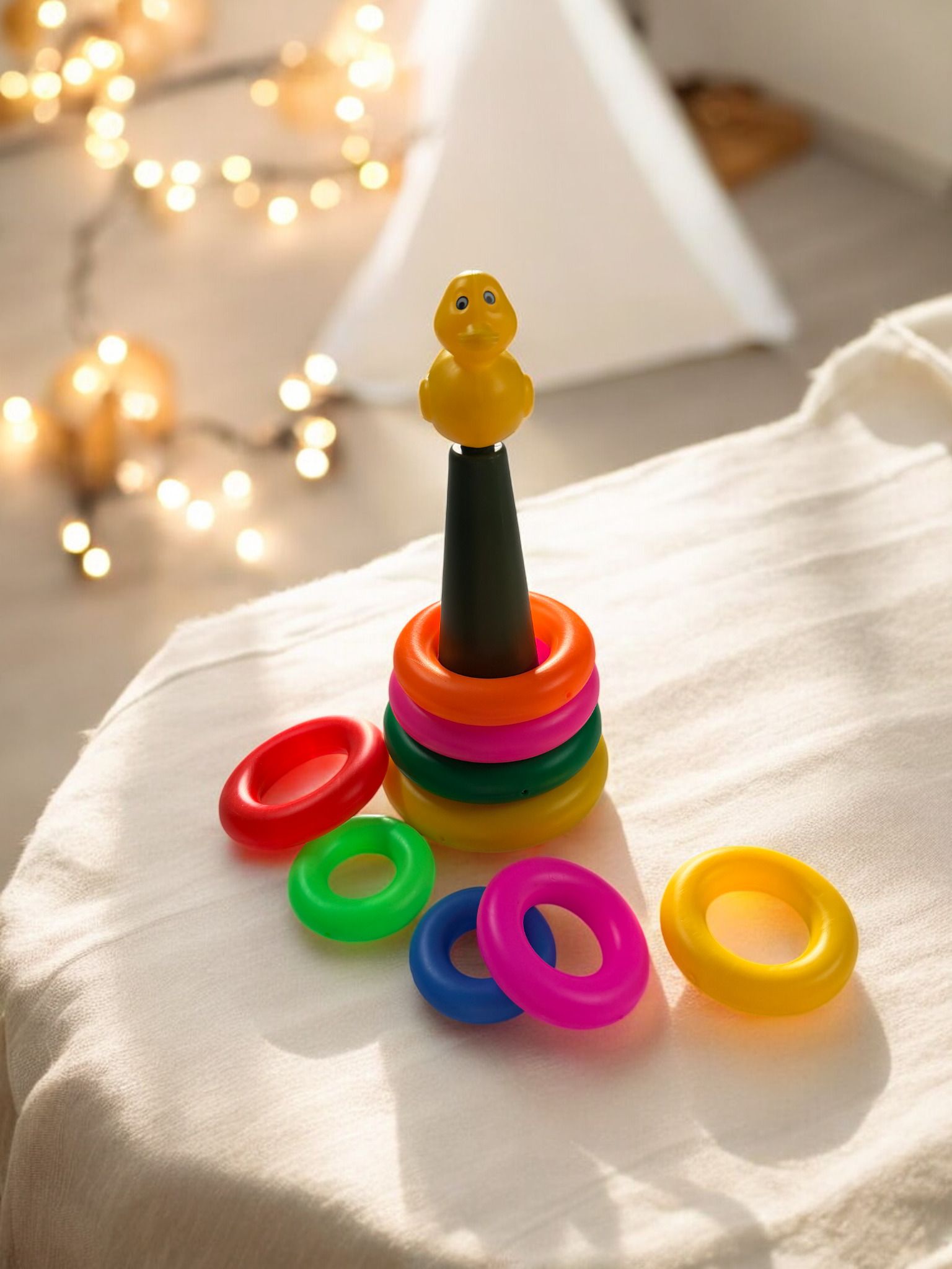 ruffo Colorful Plastic Duck Ring Toss Toy Set for Children Activity-picture-32