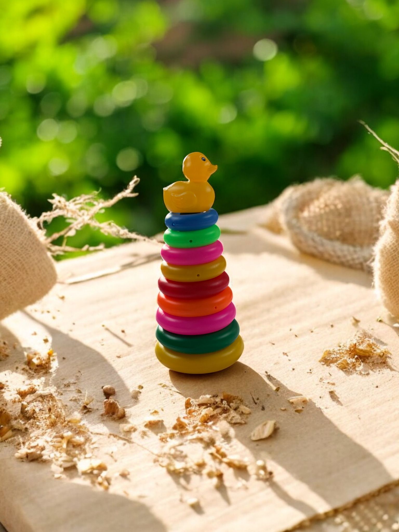 bhvmey Plastic Multicolor Duck Ring Toss Fun Toy for Home Play Activity-picture-9