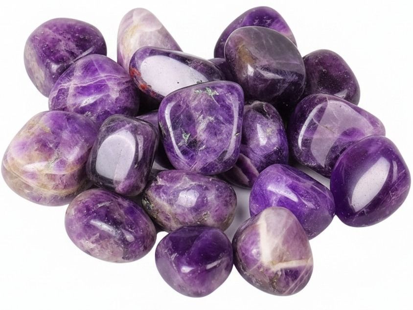 AMETHYST TUMBLE 100 GRAM Polished Angular Crystal Stone-image-40