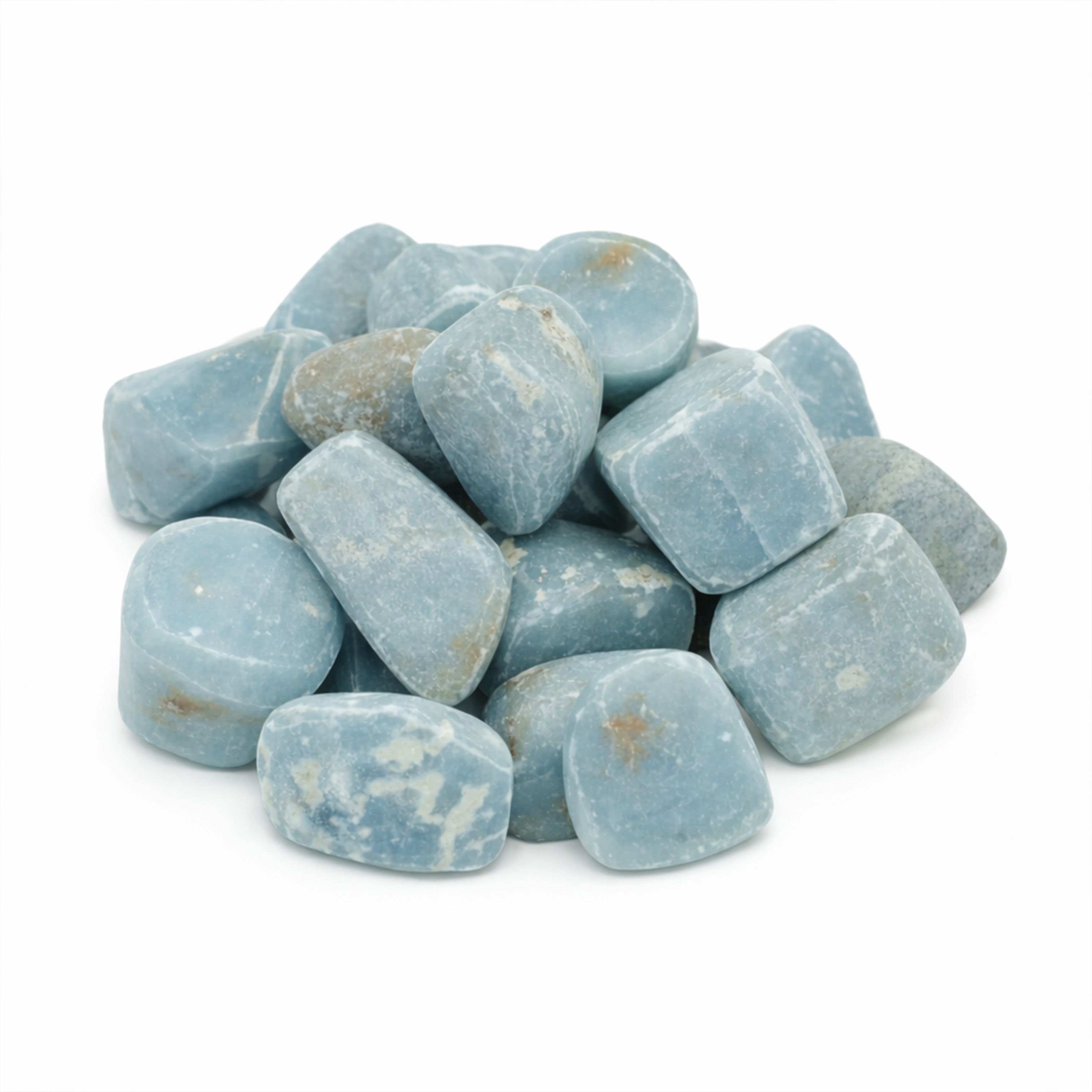 100Gram Angelite Crystal Tumble Stone |Healing Crystal Stone For Vastu | Regular Asymmetrical Crystal Stone-image-12