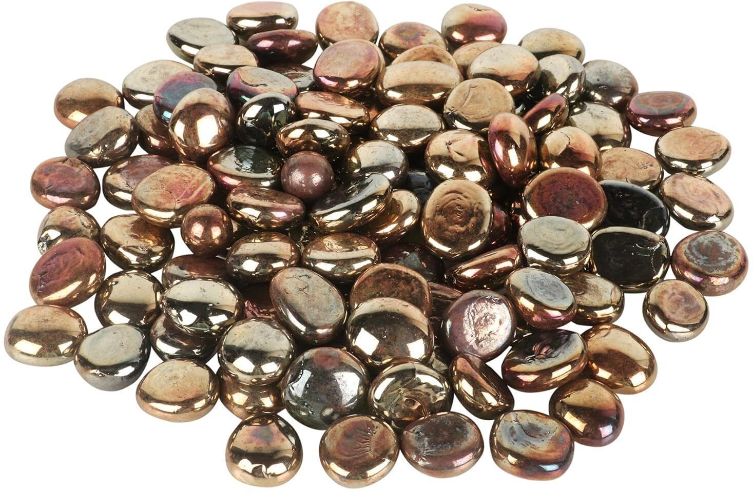 Decorative Marble Stone Pebbles For Home Garden Decoration (Golden-Brown, 1.8Kg) Polished, Regular Round, Oval Fire Glass Pebbles-image-6