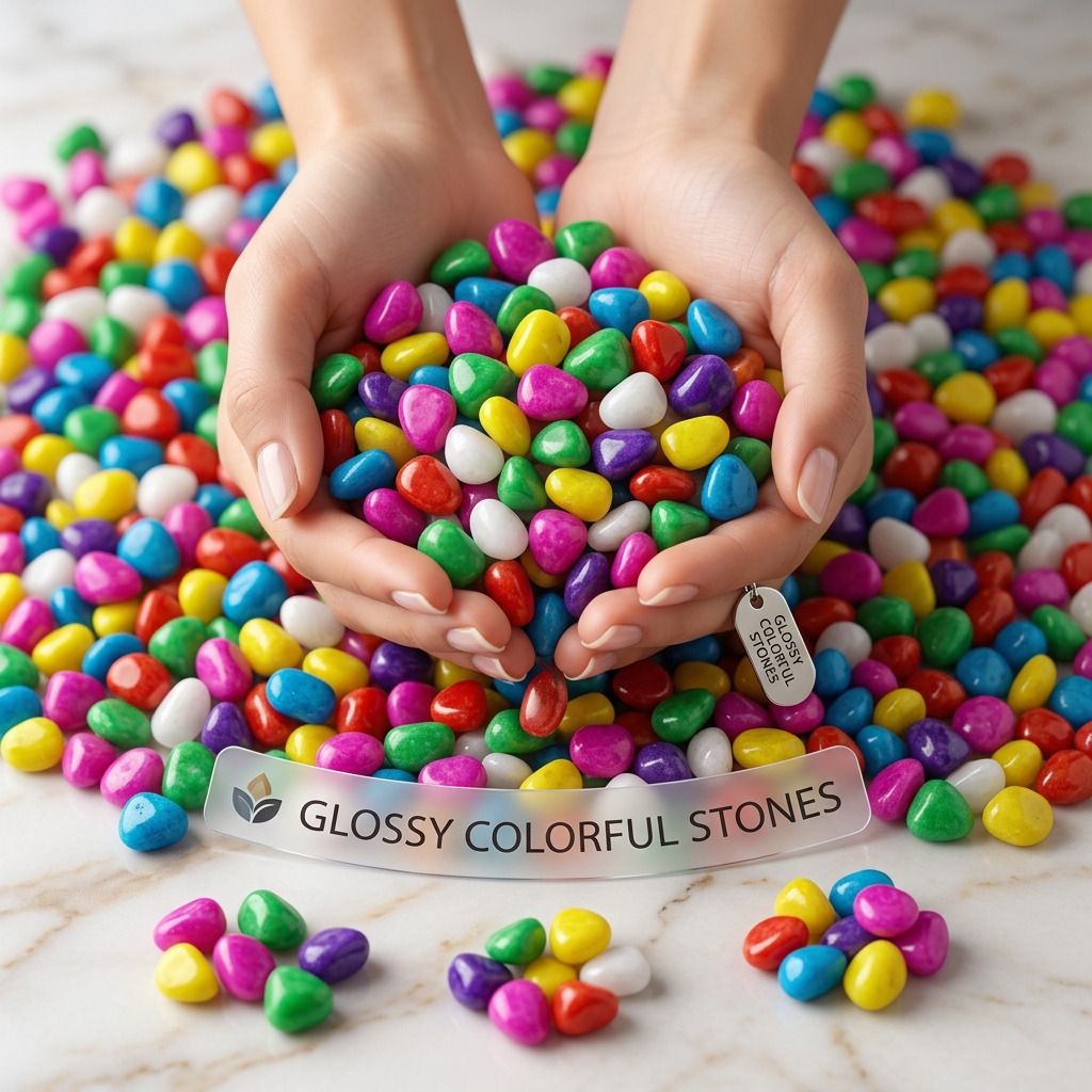 5KG MULTICOLOUR GLOSSY MARBLE STONE - Polished Asymmetrical Marble Pebbles-image-27