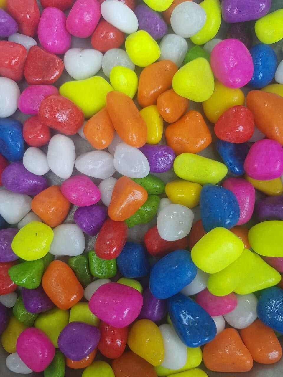 Multi-colored Aquarium Stones Fish Tank Rocks Natural River Gravel Polished Decorative Colorful Landscaping Pebbles River Rock Unplanted Substrate-image-1