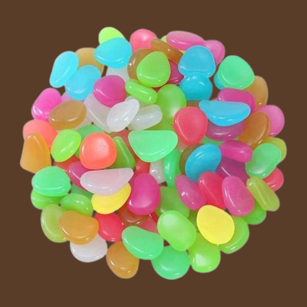 Luminous Gravel for Aquarium and Fish Tank Decor Regular Rectangular Marble Stone-image-1