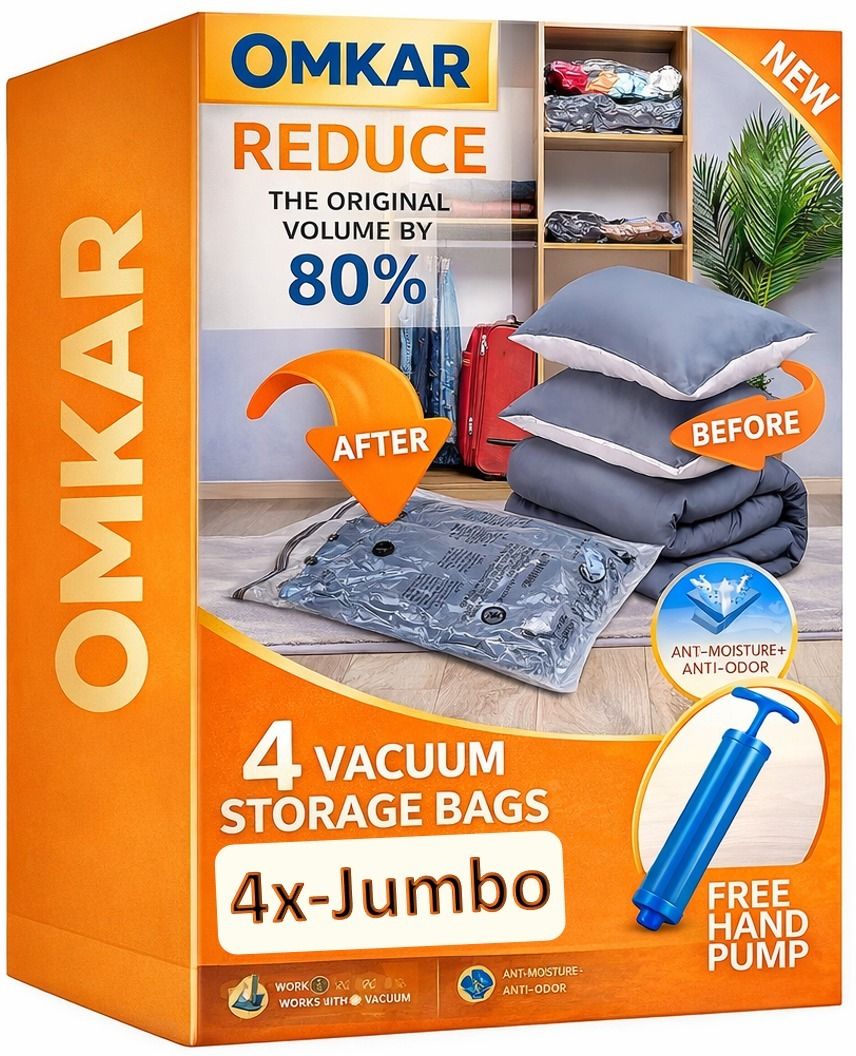 Omkar Vacuum Storage Bags 4x Jumbo with Hand Pump Travel Storage Vacuum Bags-image-46