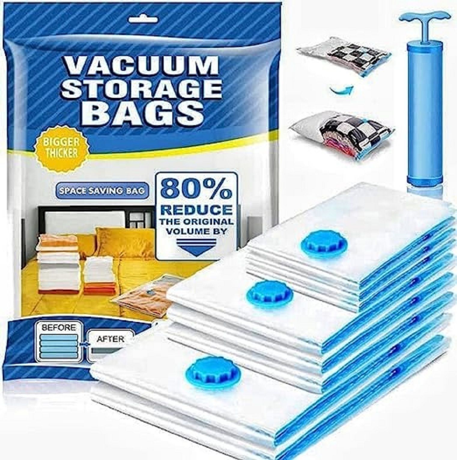 capitalpoint Space Saver Vacuum Storage Bags Save 80% Clothes Storage,Vacuum Storage Bags-6 High Volume Storage Vacuum Bags, Travel Storage Vacuum Bags-picture-20