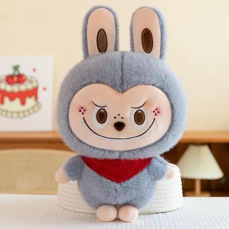 vvs toys Labubu Doll Blue with Scarf Plush Doll – Cute Anime Stuffed Toy - 30 cm-picture-18