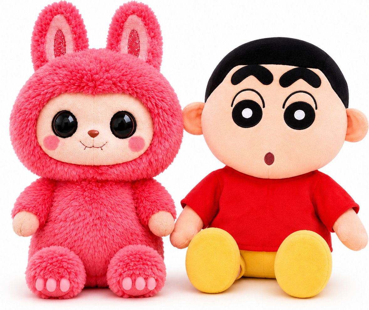 Shinchan & Labubu Soft Toy Combo Pack of 2 for Kids Gift - 30 cm-image-36