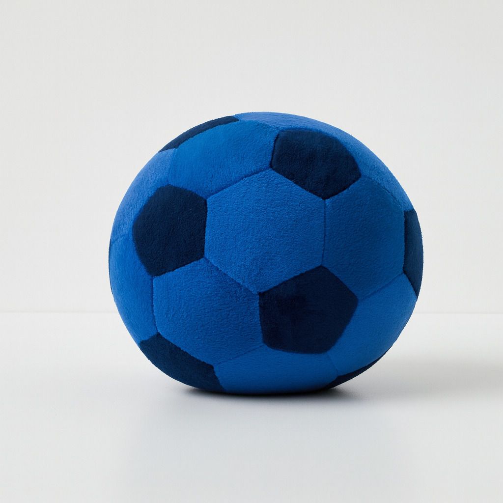 Soft Plush Soccer Ball, Blue and Navy, Indoor Sports Toy - 20 cm-image-47
