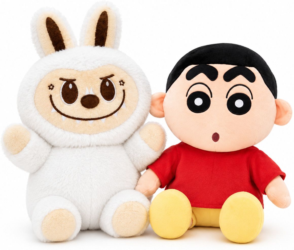 Shinchan Labubu Bunny Soft Toy Combo 2 Pieces for Kids - 30 cm-image-37