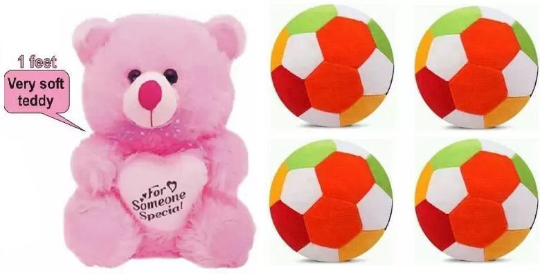 tgr cute Best Quality Soft Pink Teddy and Balls(4) for Someone special. - 25 cm-picture-12