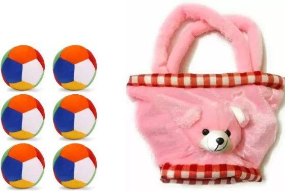 tgr cute 6pc soft toys and pink basket - 30 cm-picture-20