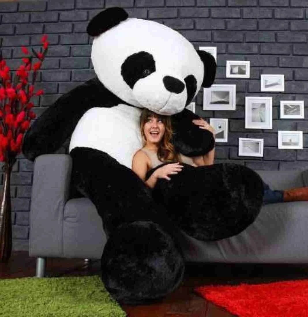 3 Feet Stuffed Spongy Hugable Cute Panda Teddy Bear-91cm/Black_TD434 - 91 cm-image-47