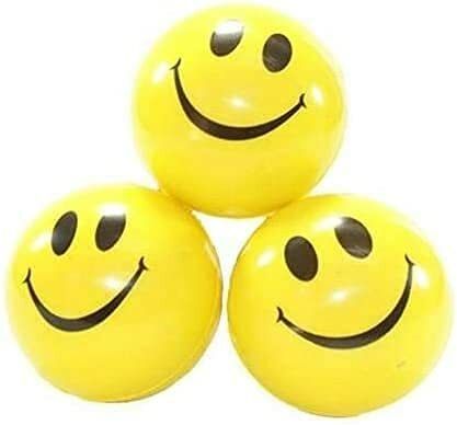 Emoji Happy Smiley Face Squeeze Ball Yellow Ball Stress Reliver Ball Soft Balls- 1 cm