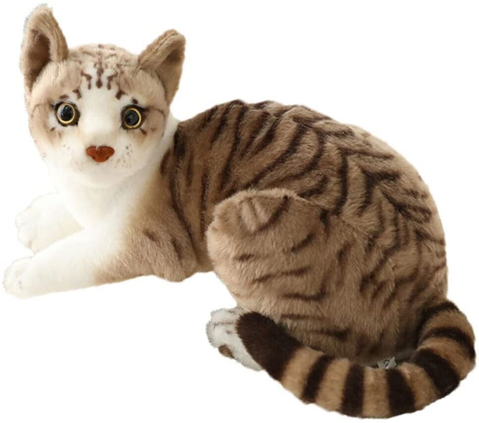 Cute Real Life Soft Cat Doll Stuffed Lying Cat Pack of 1 - 11 cm-image-20
