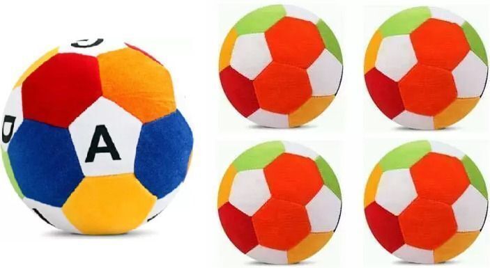 Best Quality Super Soft mini balls(4) & Football combo Toy for kids (T-915) - 25 cm-image-45