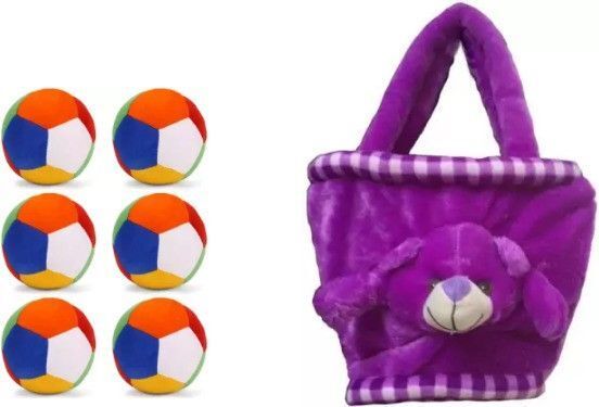 kpn New 6pc soft toys and purple cap teddy - 30 cm-picture-13