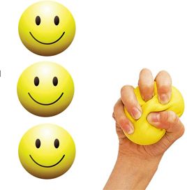 Soft smiley face squeeze stress ball for Recreational Play - 60 mm