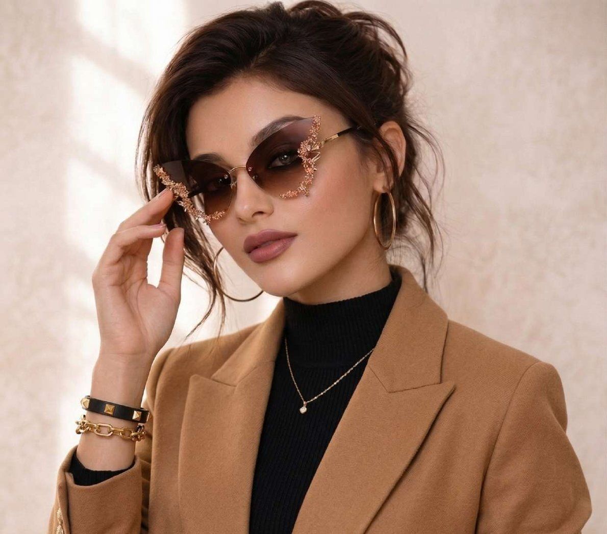 Mirrored Butterfly Sunglasses (Free Size)-image-28