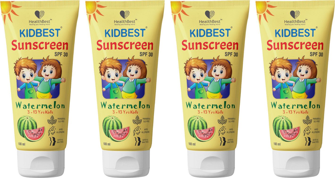 Sunscreen - SPF 50 PA+++ Kidbest Sunscreen for 3-13 Years Kids | Each 100ml (Pack of 4)-image-32