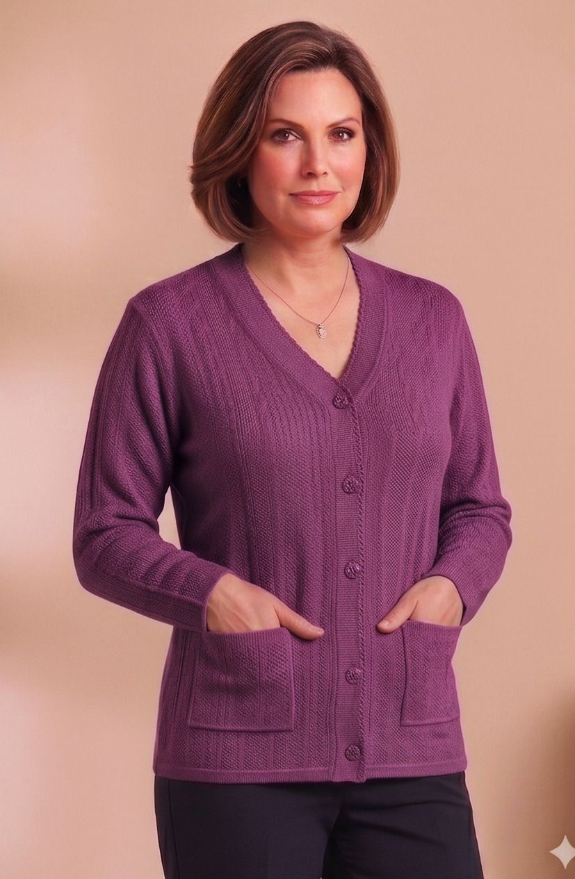 Women Self Design V Neck Pink Sweater-image-30
