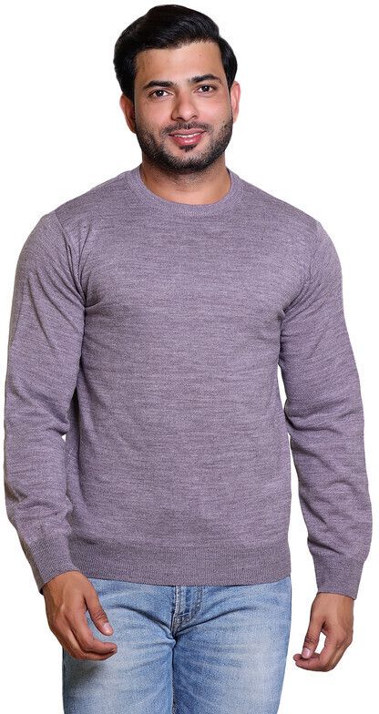 cavardi Men Solid Round Neck Purple Sweater-picture-14