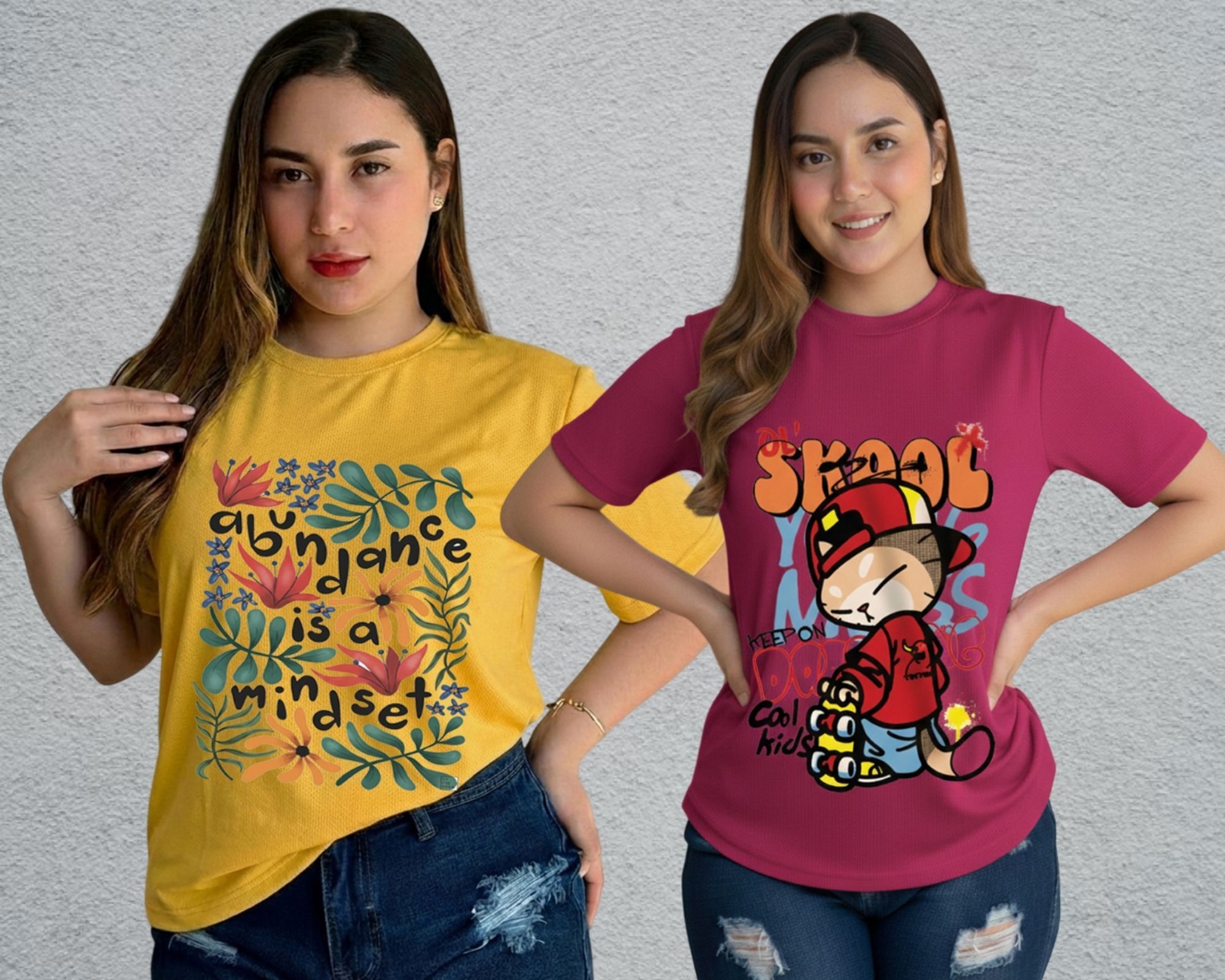 lecowar Women Printed Round Neck Polyester Yellow, Pink T-Shirt-picture-33