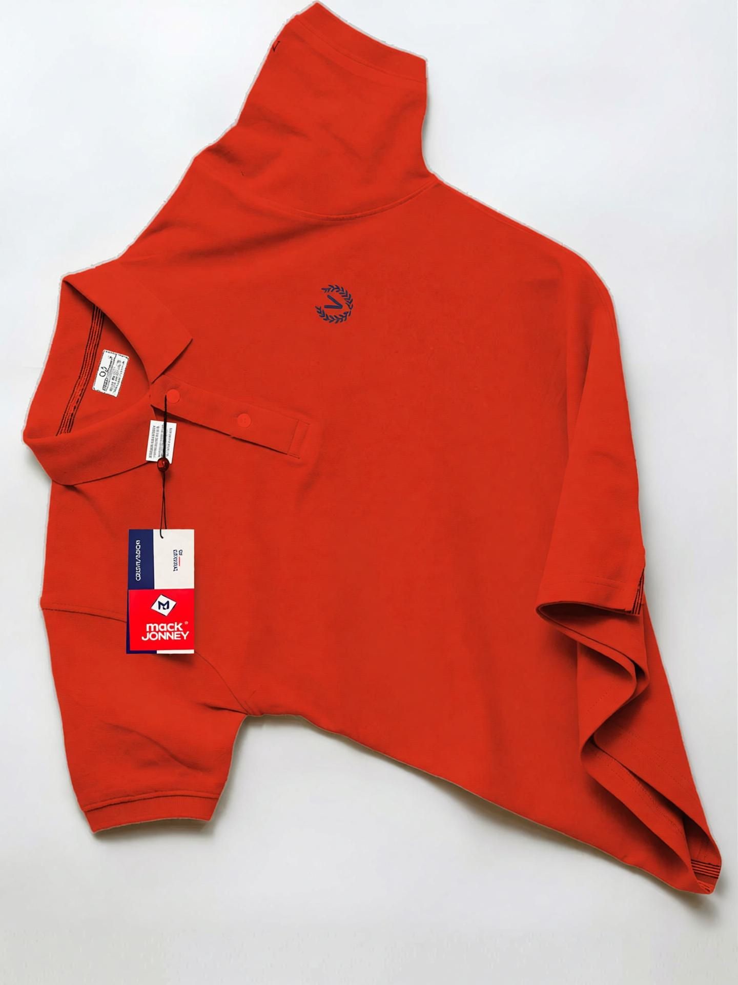 Men Solid Polo Neck Cotton Blend Orange T-Shirt-image-22