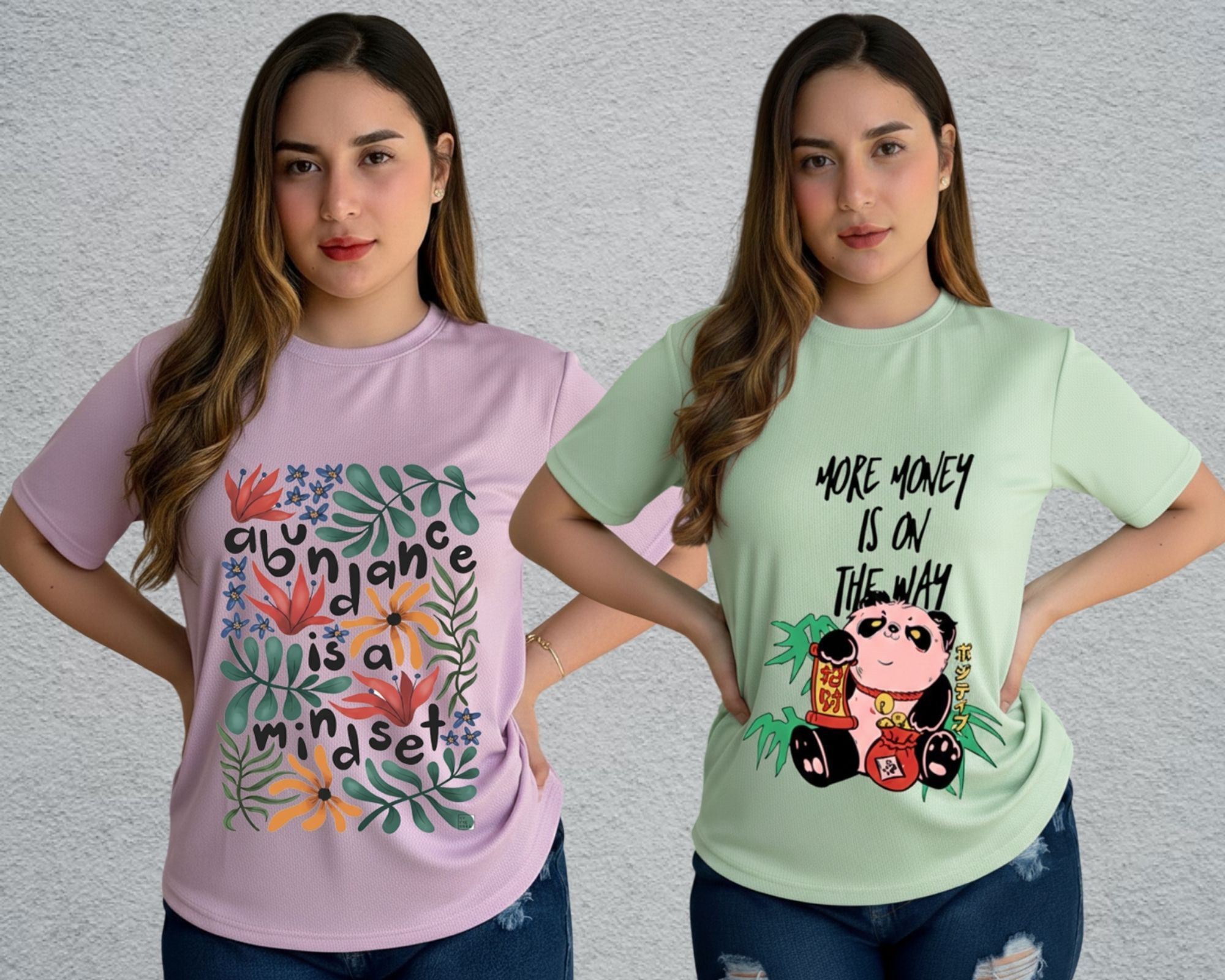 lecowar Women Printed Round Neck Polyester Purple, Green T-Shirt-picture-32