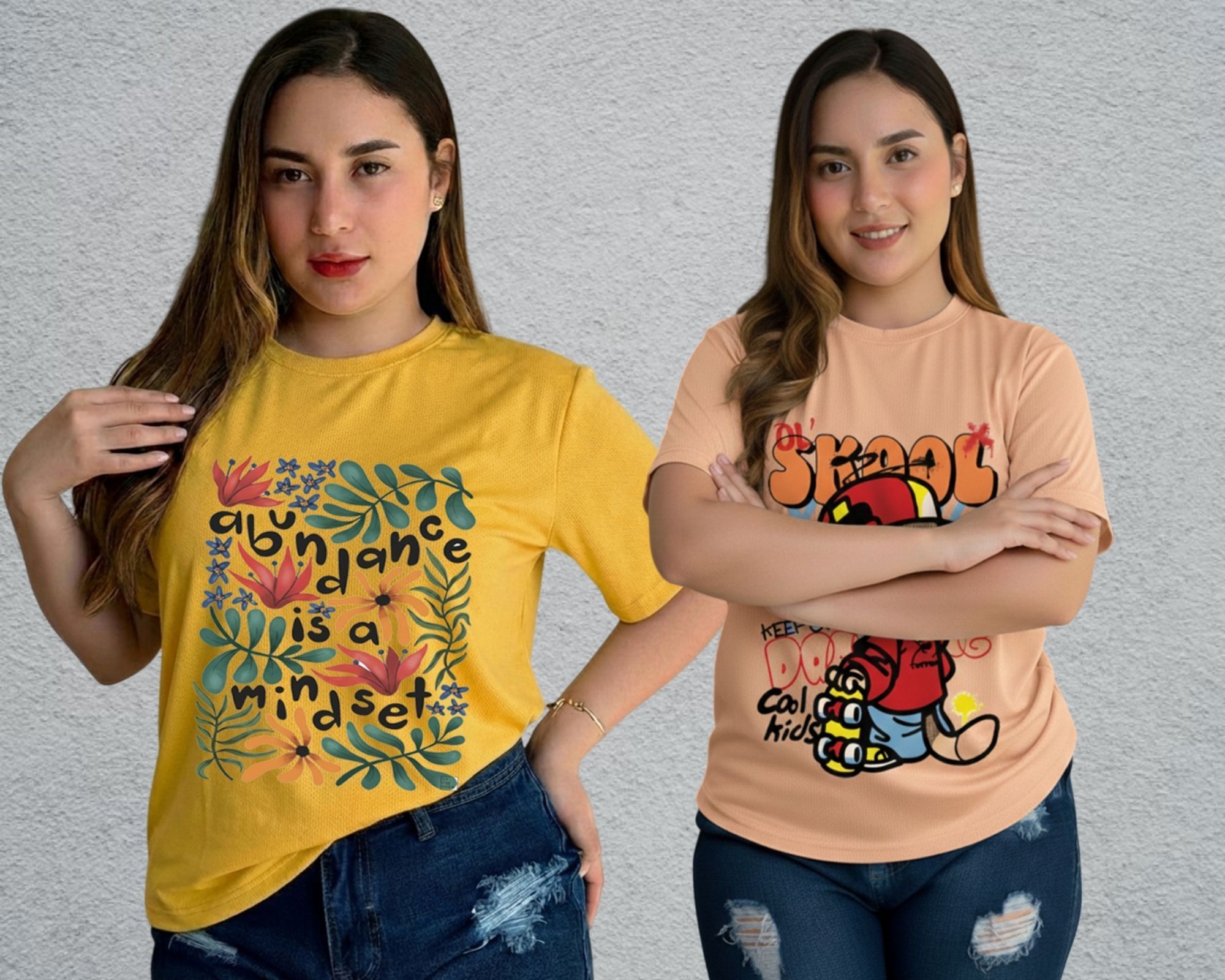 lecowar Women Printed Round Neck Polyester Yellow, Pink T-Shirt-picture-13