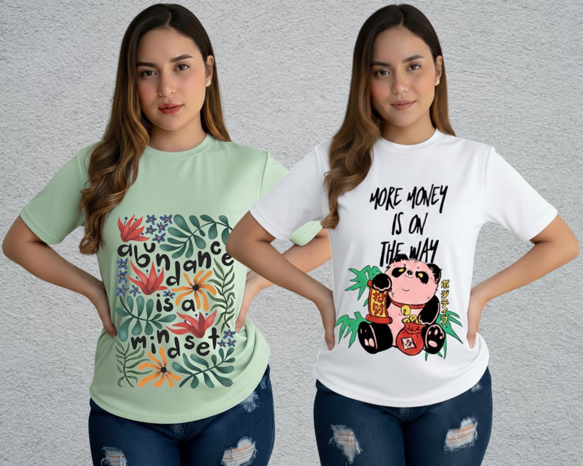 lecowar Women Printed Round Neck Polyester Green, White T-Shirt-picture-31