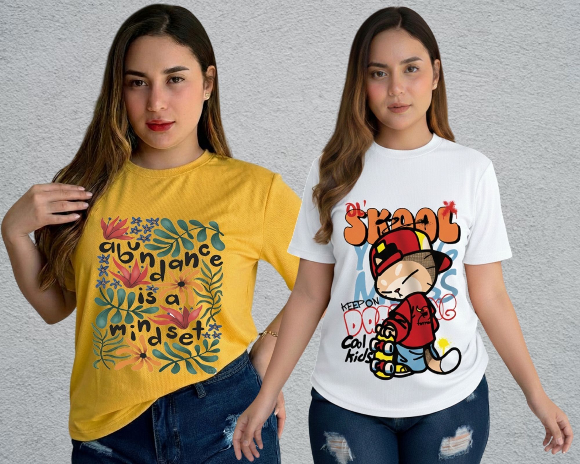 lecowar Women Printed Round Neck Polyester Yellow, White T-Shirt-picture-42