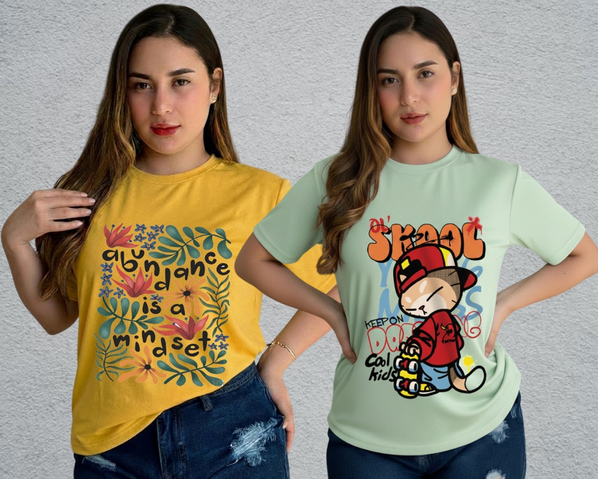 lecowar Women Printed Round Neck Polyester Yellow, Green T-Shirt-picture-46