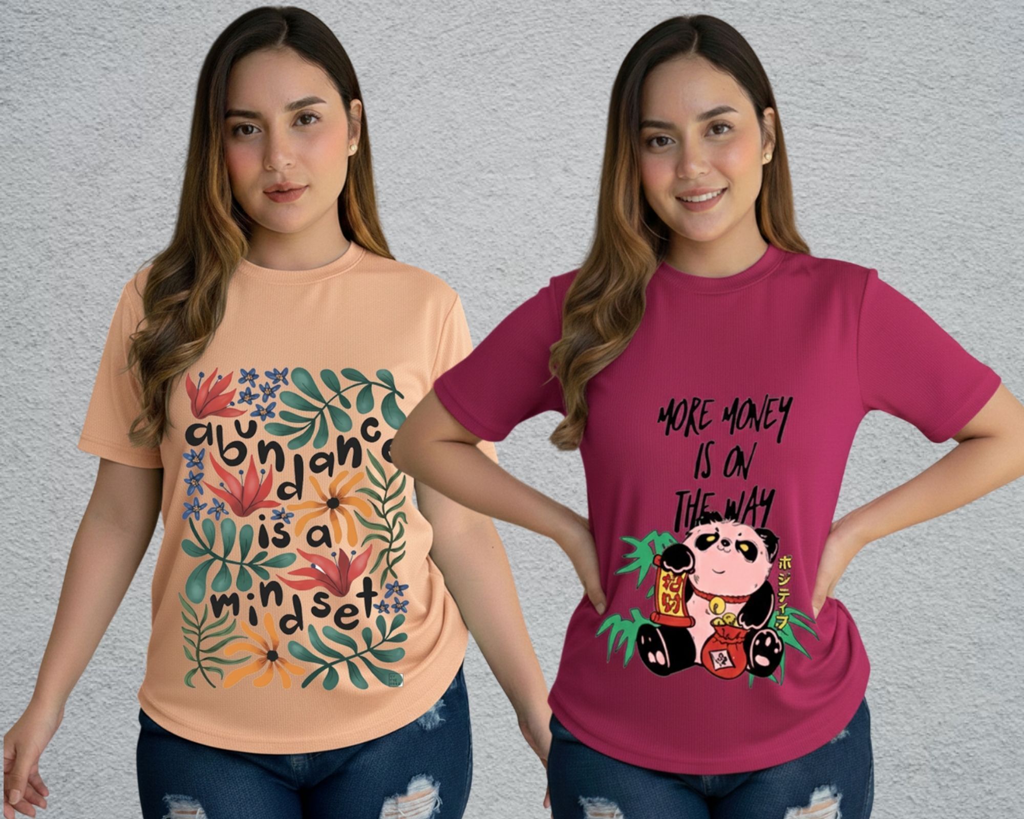 lecowar Women Printed Round Neck Polyester Pink T-Shirt-picture-30