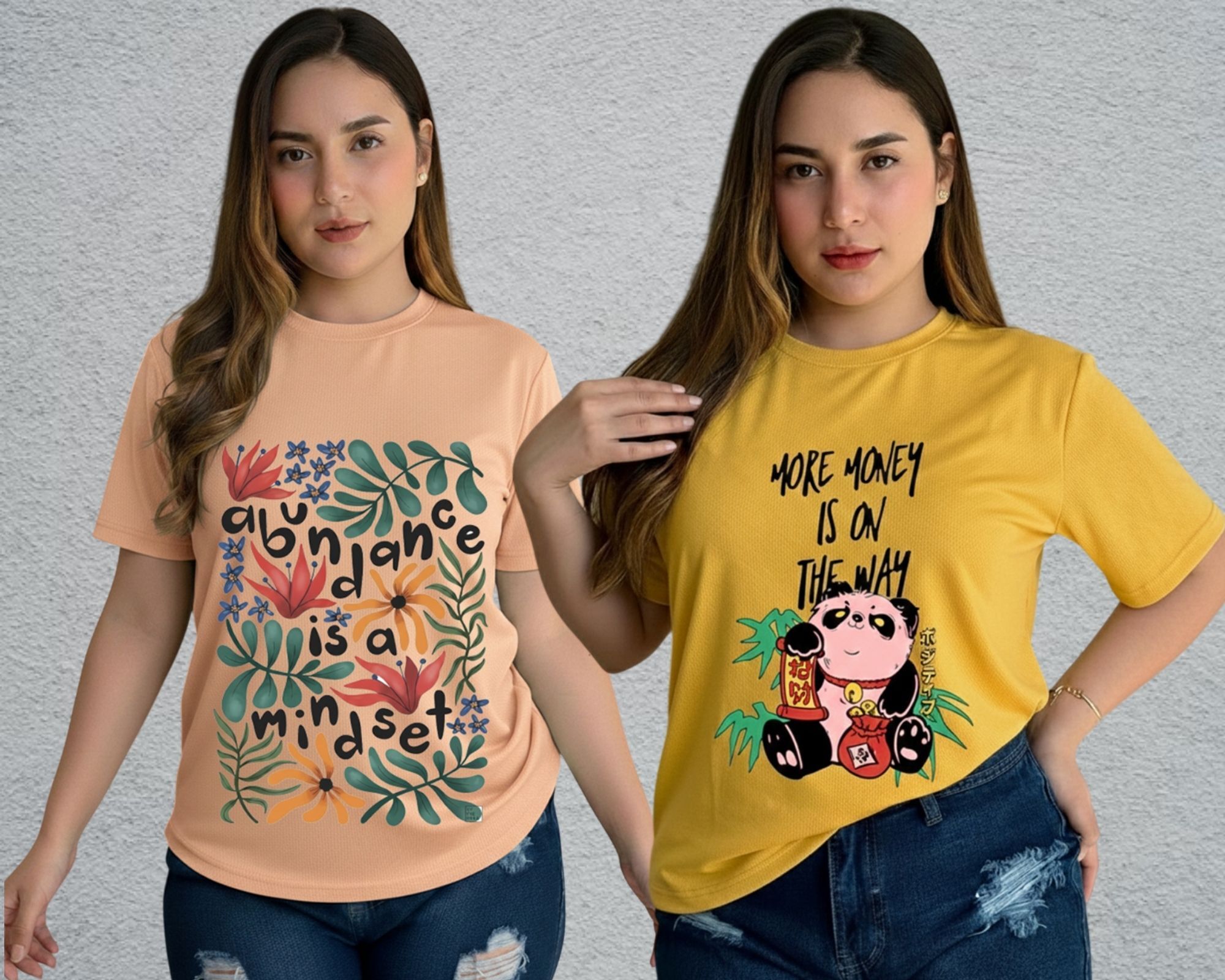lecowar Women Printed Round Neck Polyester Pink, Yellow T-Shirt-picture-47