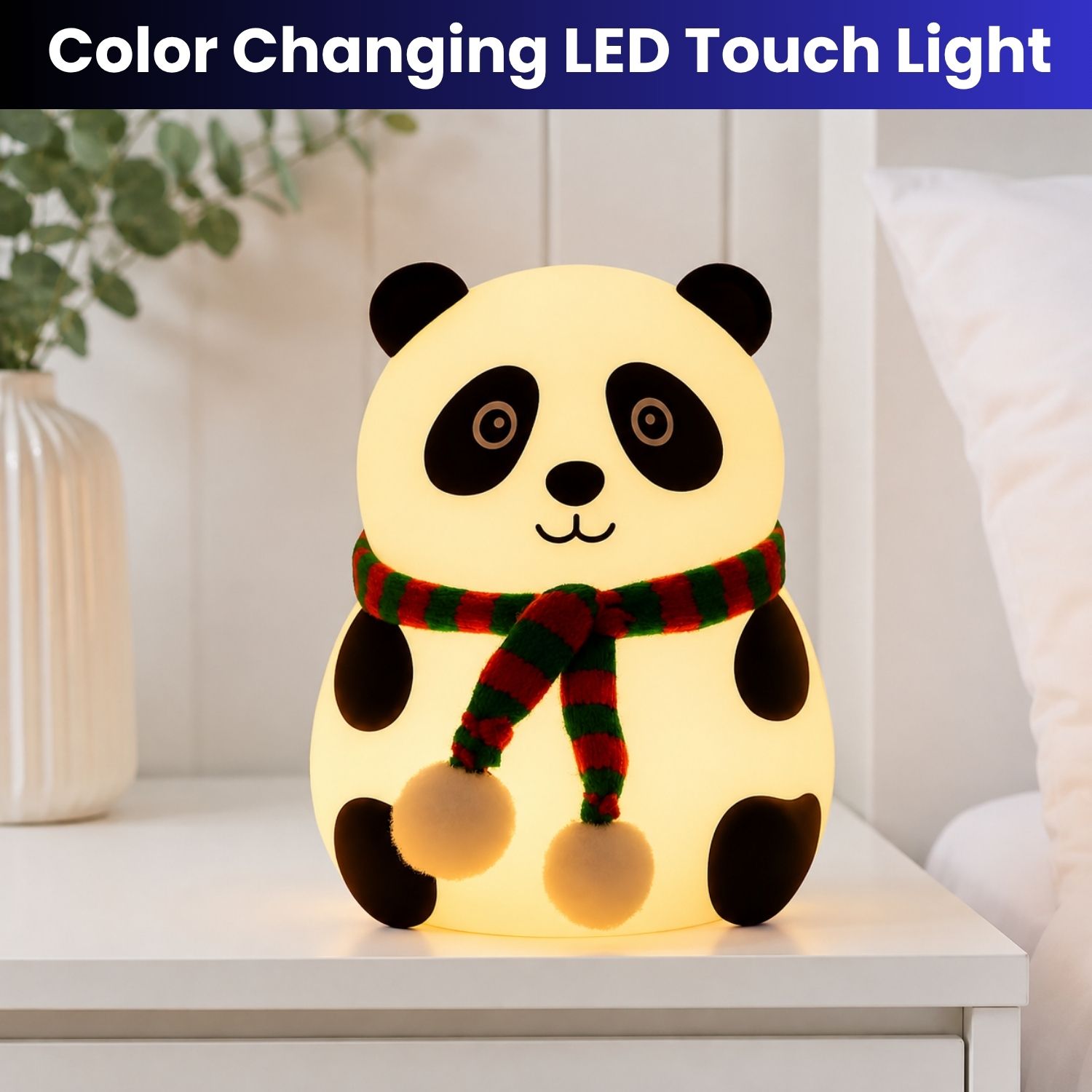 yaroh Panda LED Night Lamp, Silicone Rechargeable Bedside Light with Touch ControlE391 Night Lamp-picture-12