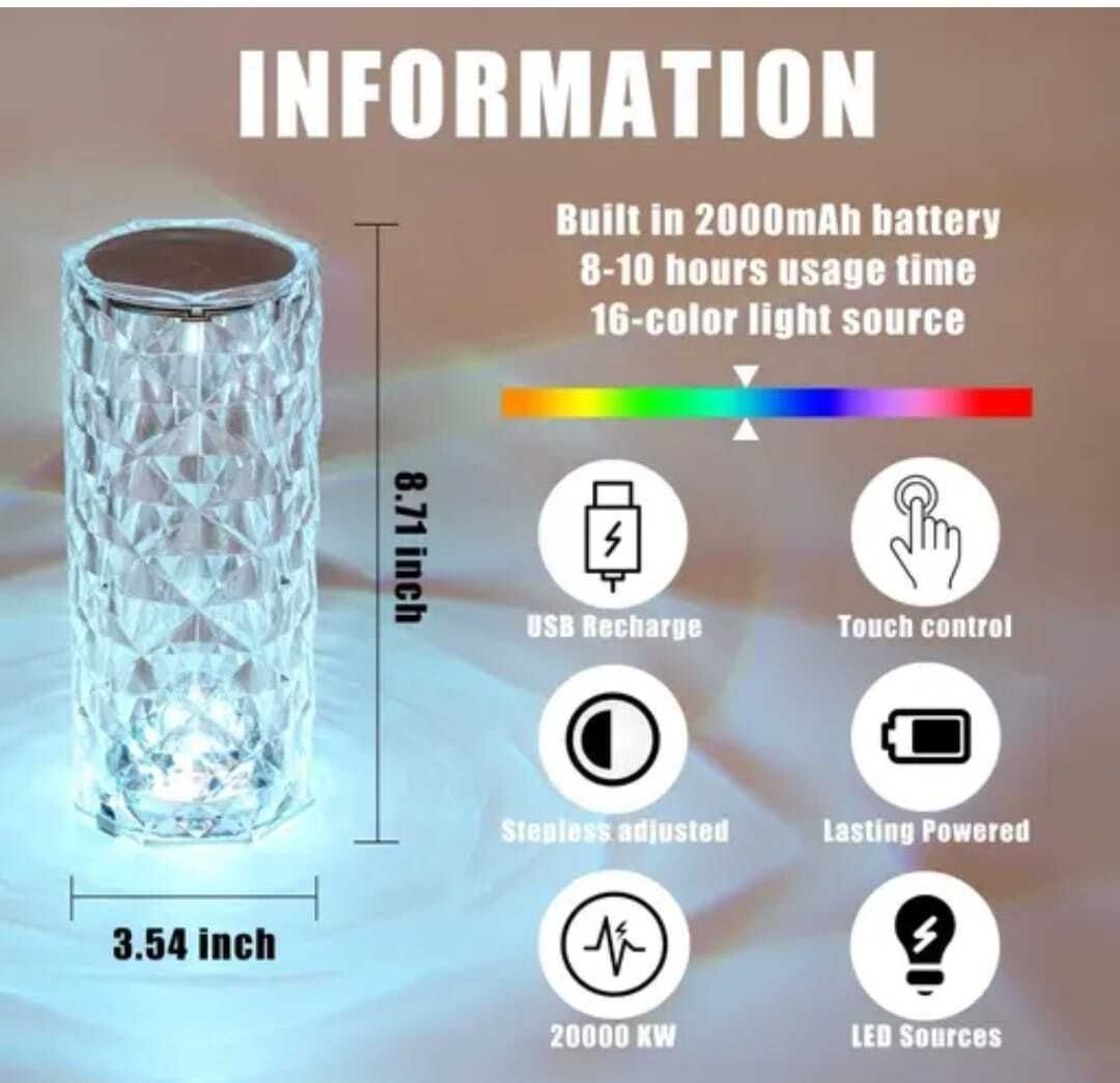 LED Rose Flower Mood Lamp – 16 Color Changing Night Light with Touch Control Night Lamp-image-18