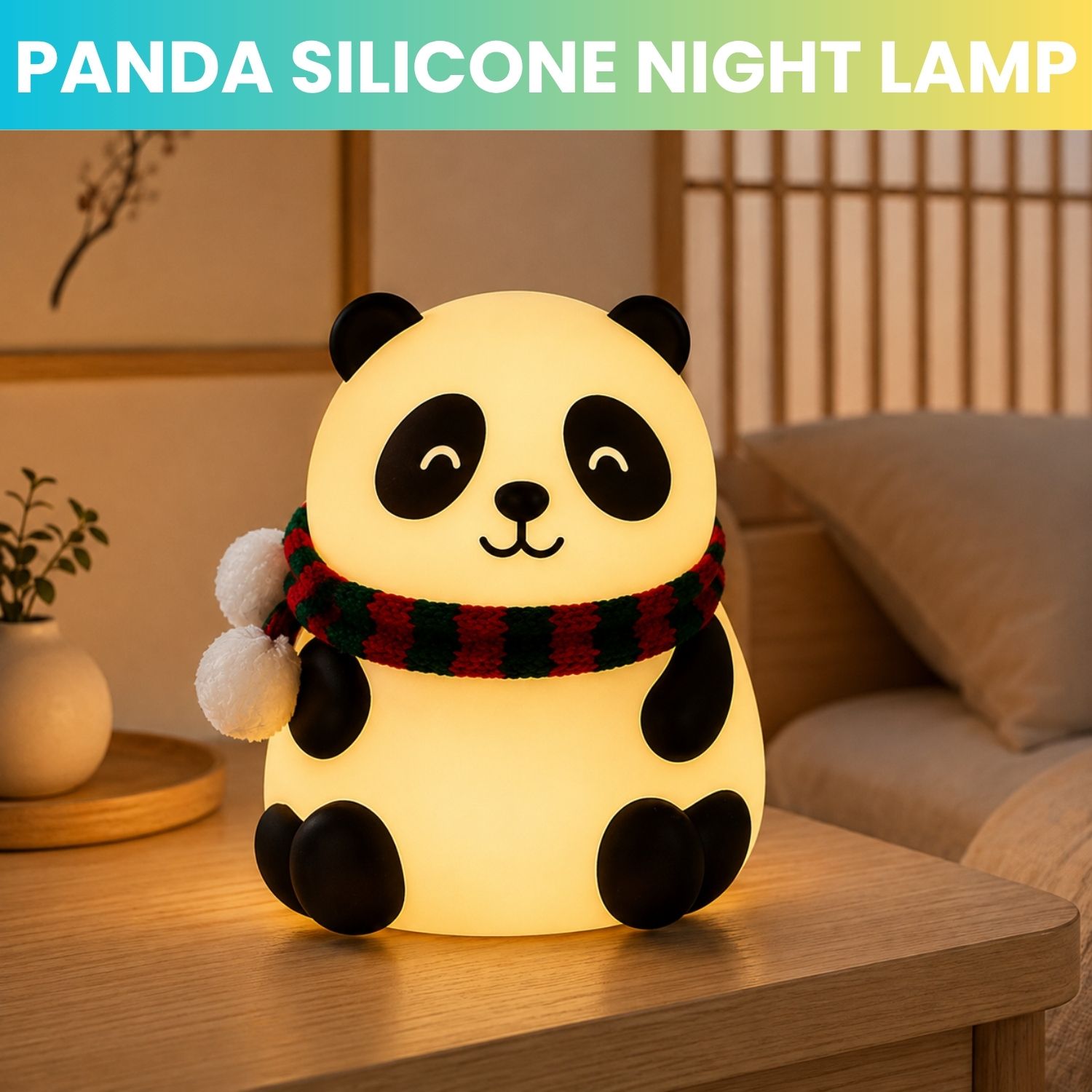 yaroh Panda LED Night Lamp, Silicone Rechargeable Bedside Light with Touch ControlE155 Night Lamp-picture-45