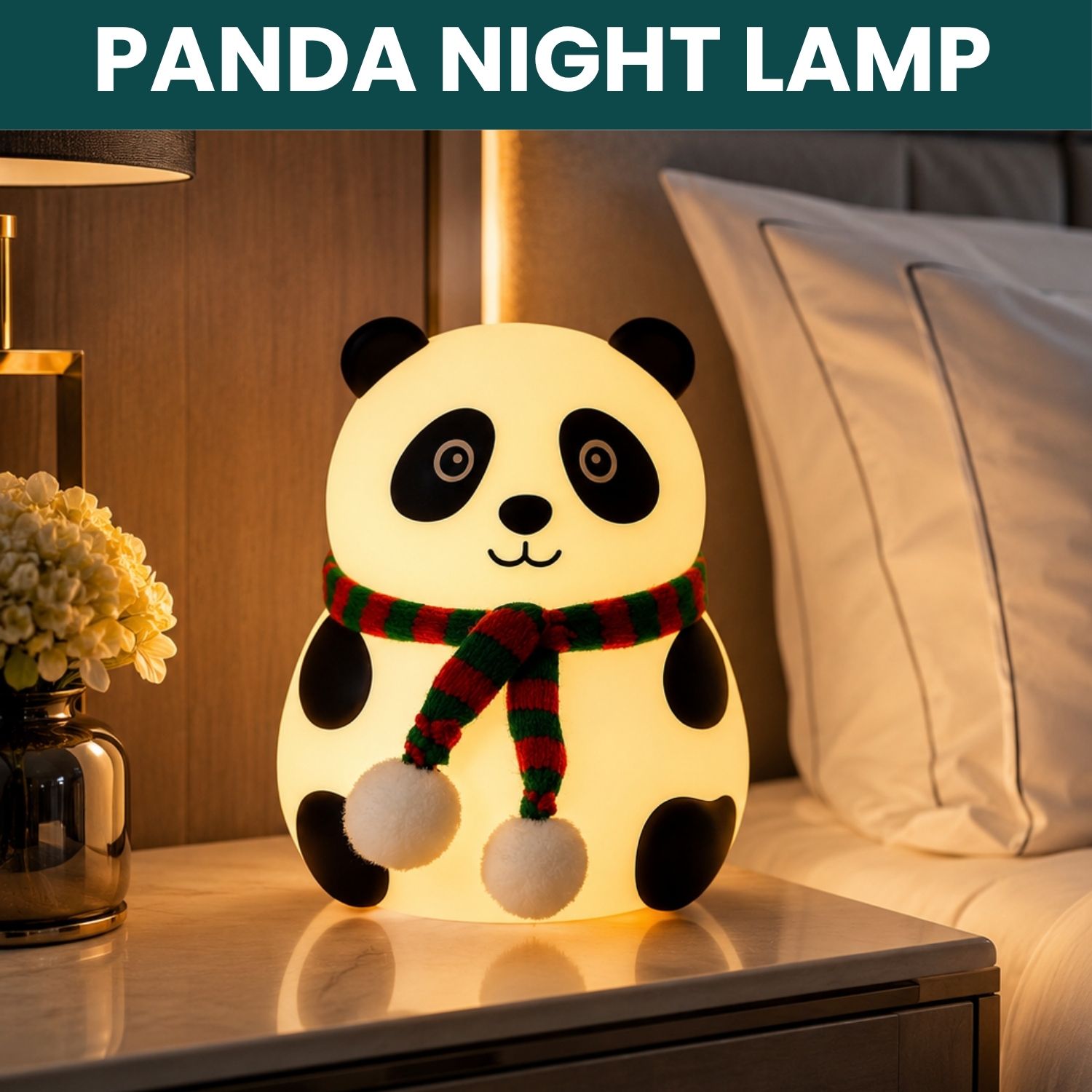frony Panda LED Night Lamp, Silicone Rechargeable Bedside Light with Touch ControlY150 Night Lamp-picture-27