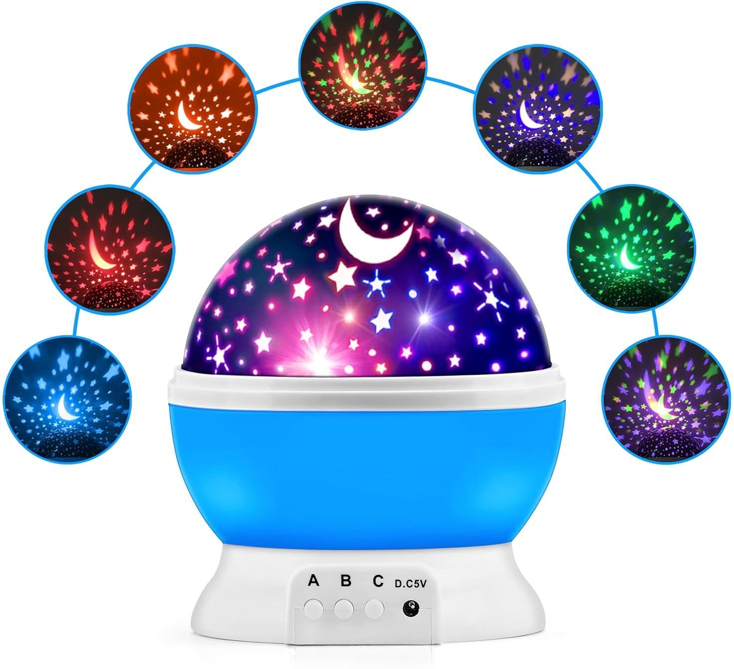 crentila Stars Kid Room Sky Rotating Night Light Lamp Projector, Rotating Projector Table Lamp-picture-17