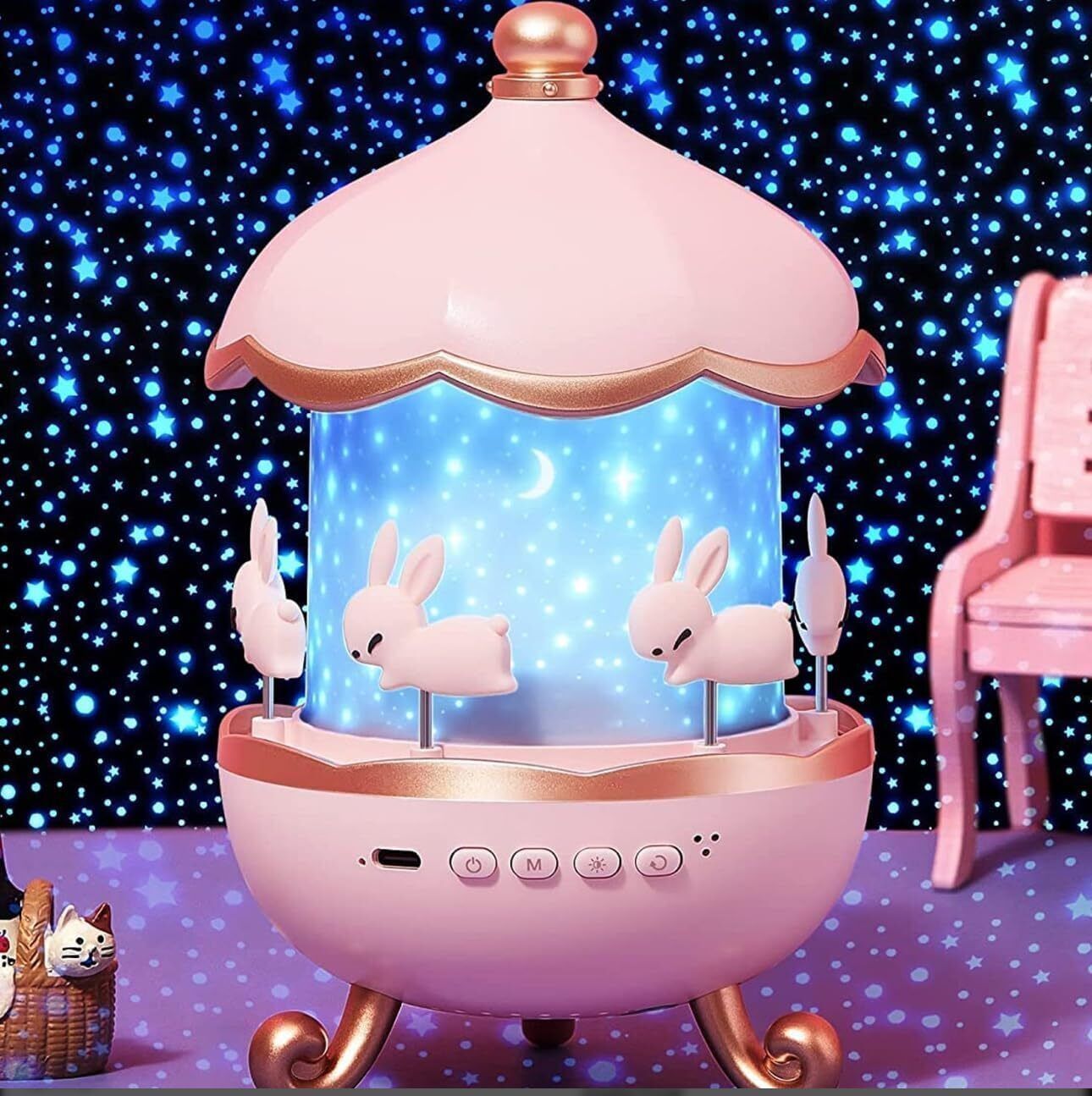 BUNNY Night Light Projector 6 Set Films Rotating Night Lamp-image-39