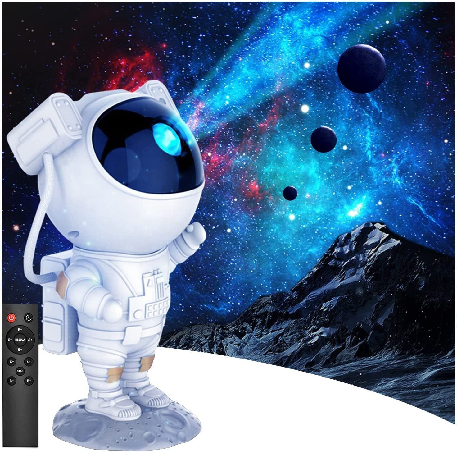 Jaaro Astronaut Nebula Night Light Projector with Adjustable Timer for Kids (50 lm / Remote Controller) Portable Projector image 1