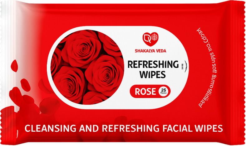 shakalyaveda Rose Lemon Face Wipes Pack of 2 | 50 Moisturizing & Refreshing Wet Wipes-picture-3