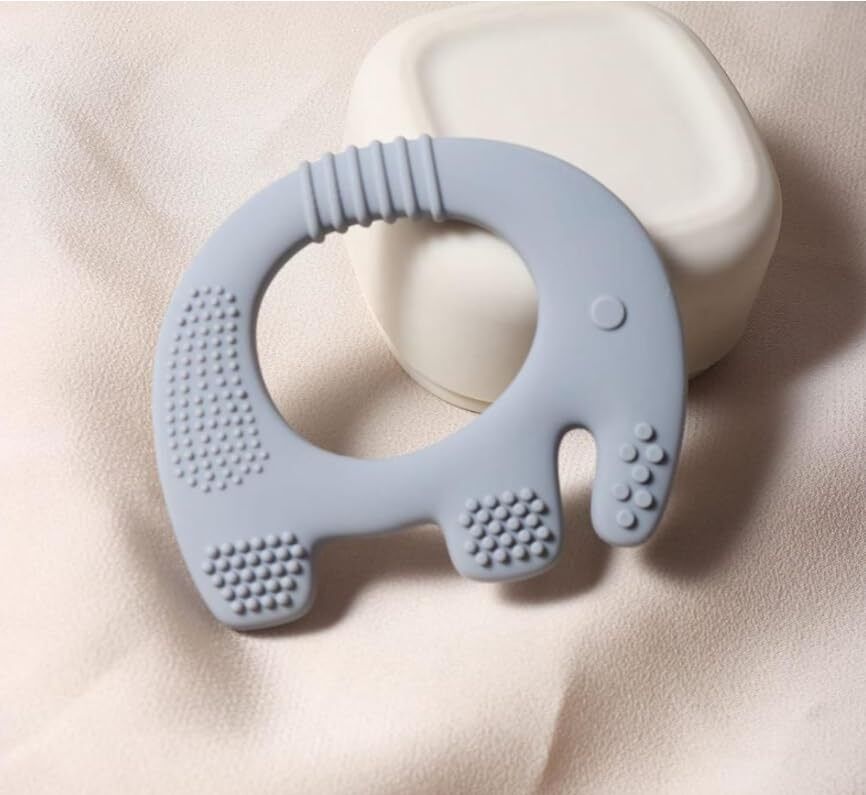 searegal Silicone & Wooden Baby Teether for 3+ Months, BPA Free Soft Teething Toy, Teether-picture-2