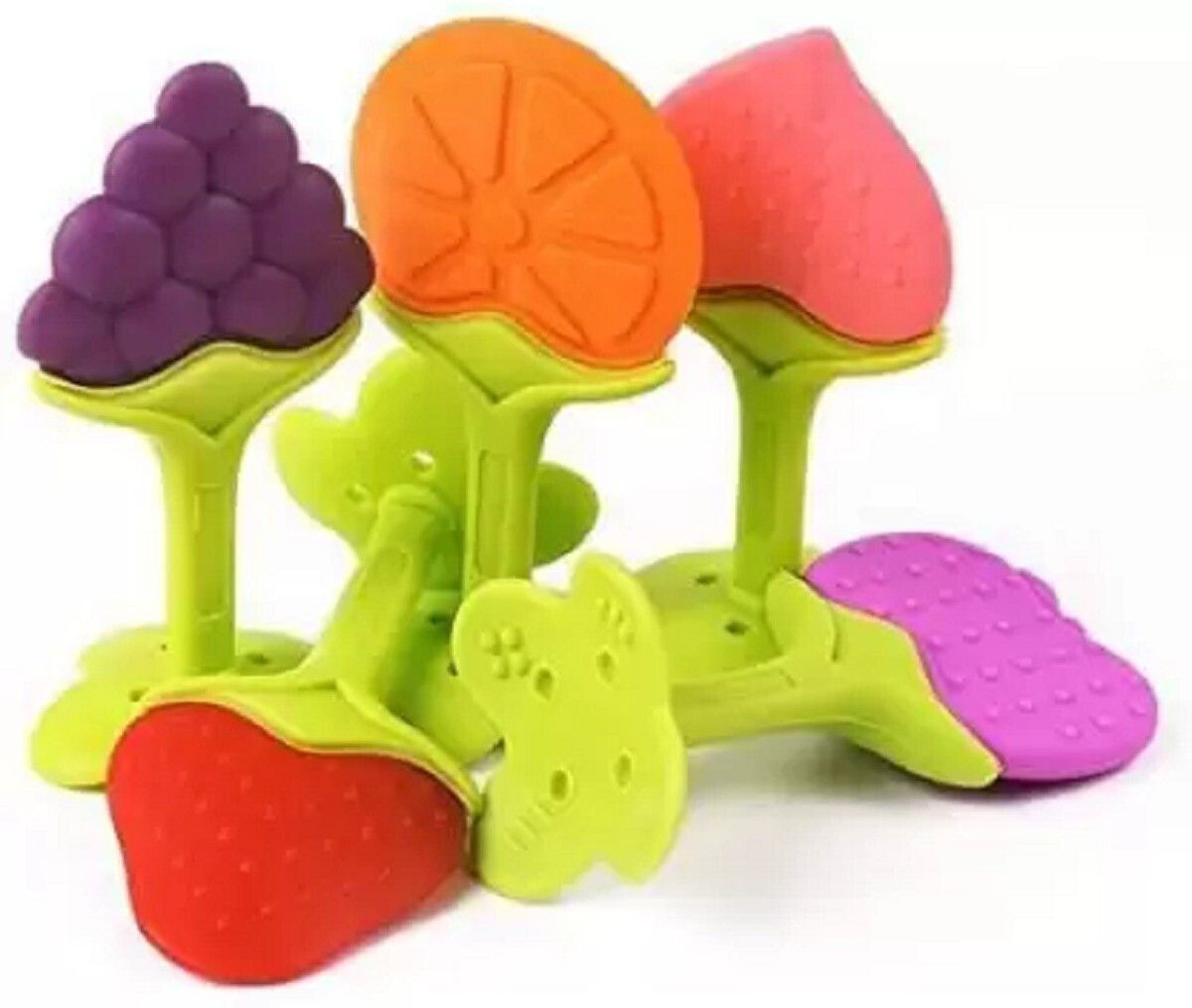 Fruit Shape Silicone Teethers Soft Stick Chews Nibbler for Baby Dental Care Teether