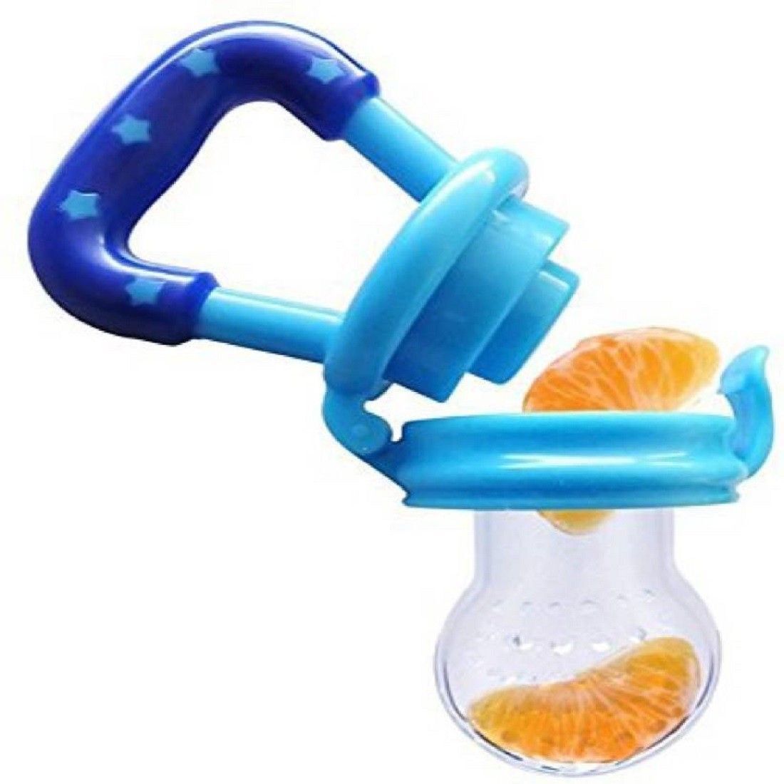 ss enterprises Baby fruit Feeder/BPA Free/Food Feeder/Silicone Food Nibbler(Blue) Soother-picture-25
