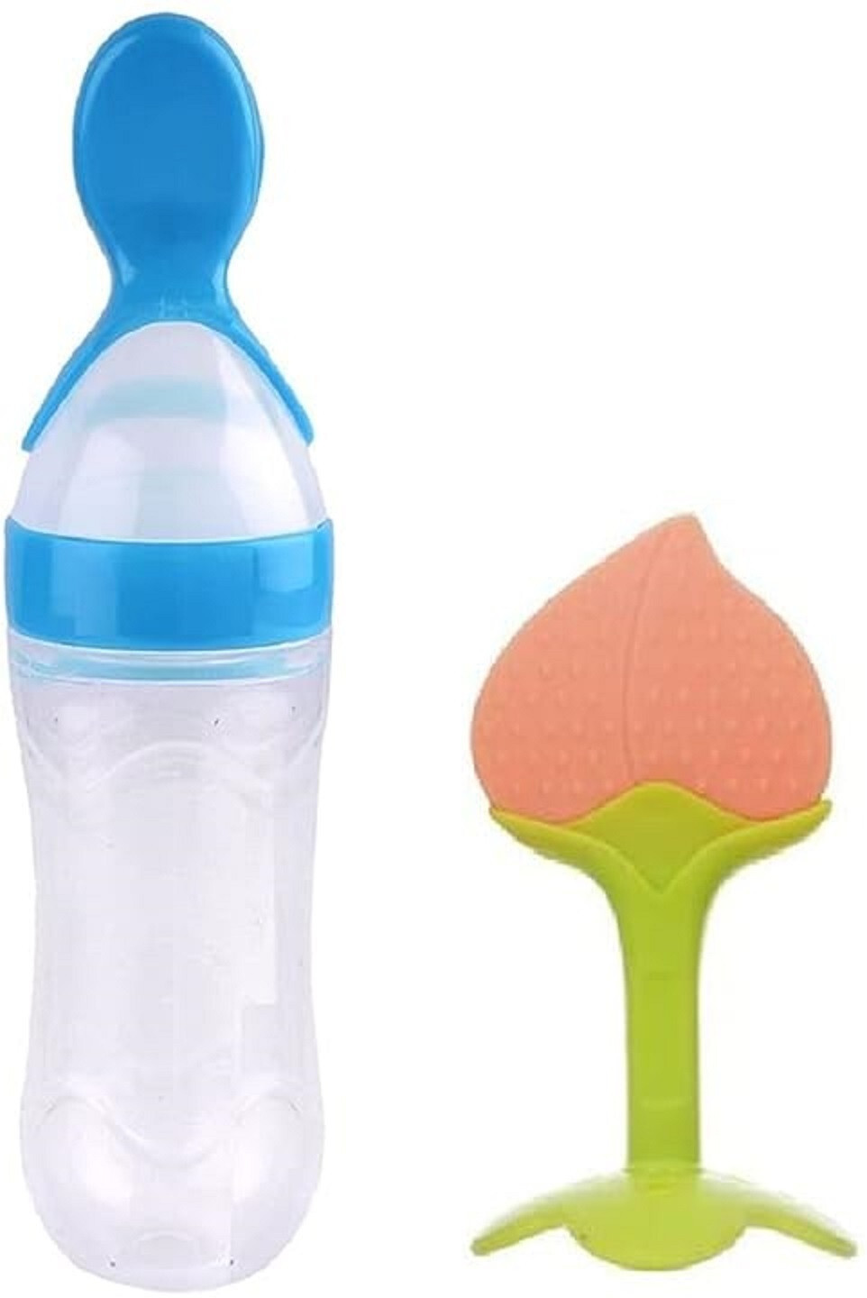 nxgtya Bottle Silicone Squeeze Feeding Spoon and Fruit Shape Silicone Teether_3 Teether and Feeder image 1